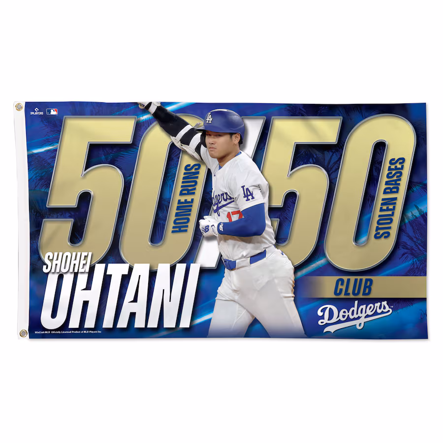 Los Angeles Dodgers Shohei Ohtani WinCraft 50/50 Club 3' x 5' Single-Sided Deluxe Flag ロサンゼルス・ドジャース 大谷翔平 50-50 クラブ 3フィートx5フィート 片面フラッグ