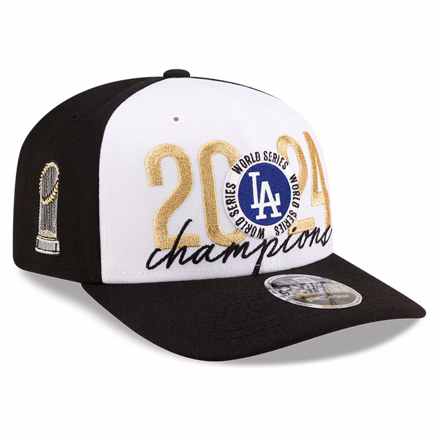 Men's Los Angeles Dodgers New Era Black 2024 World Series Champions Locker Room 9SEVENTY Stretch-Snap Hat メンズ・ロサンゼルス・ドジャース 2024年 ワールド・チャンピオンキャップ