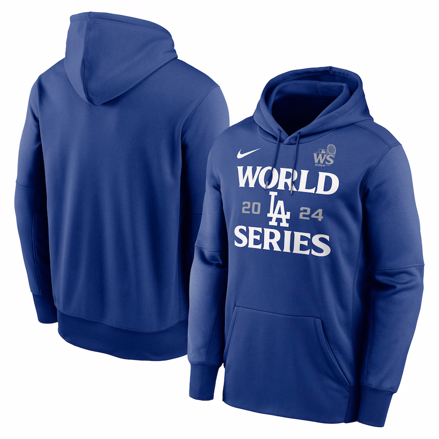 Men's Los Angeles Dodgers Nike Royal 2024 World Series Authentic Collection Therma Pullover Hoodie メンズ・ロサンゼルス・ドジャース 2024年 ワールド・シリーズ パーカー