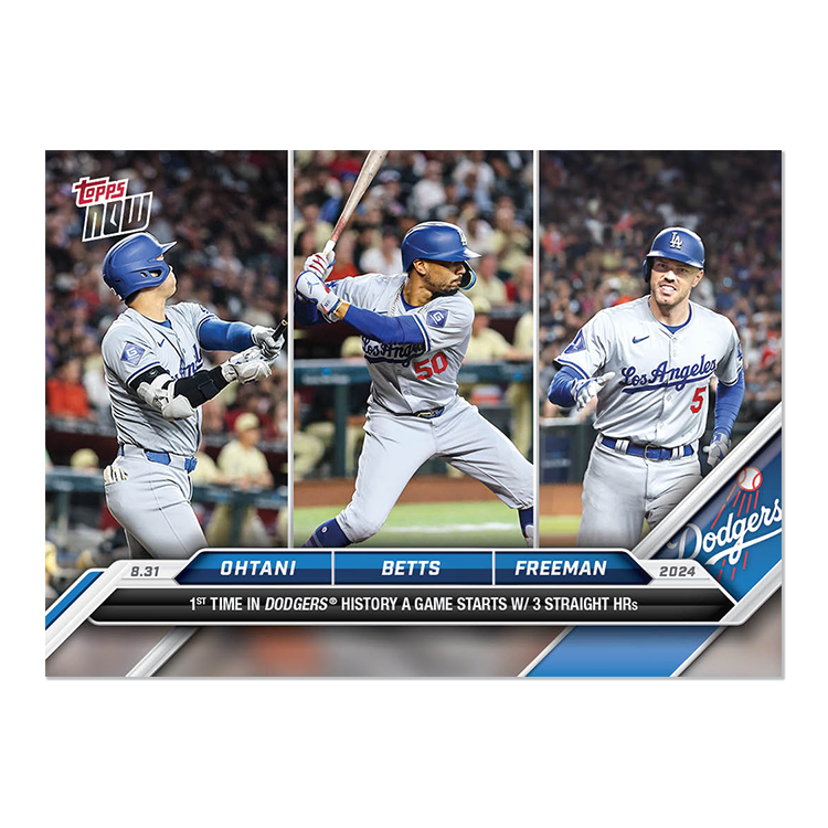 Shohei Ohtani/Mookie Betts/Freddie Freeman - 2024 MLB TOPPS NOW® Card 620 大谷翔平/ムーキー・ベッツ/フレディ・フリーマン 球団史上初初回 Back-to-Back-to-Back ホームラン